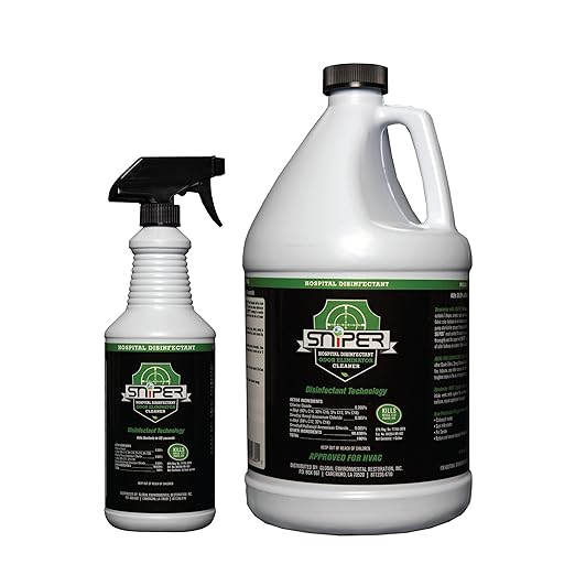 SNiPER Hospital Disinfectant Odor Eliminator &amp All-Purpose Cleaner 32 Ounce Spray and 1 Gallon Bottle Set