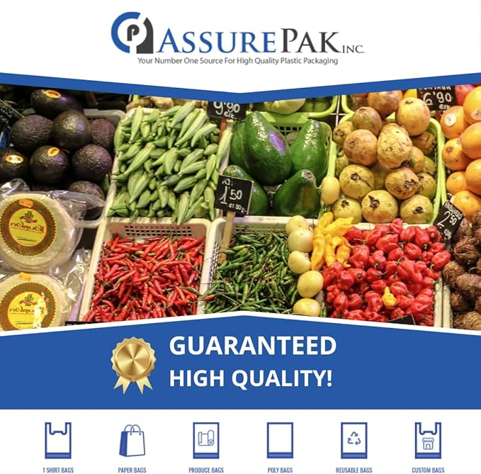 ASSUREPAK 56 Gallons Clear (Natural Color) HDPE Coreless Trash Liners - 43x48 - 200 Bags / 10 Rolls - 15 microns - Clear - TL434816MWF - AssurePak