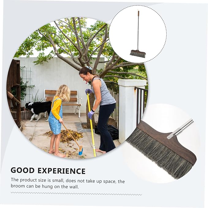 Long Handle Bristle Broom Push Broom for Kitchen Floor Cleaning Home Office Use Reusable Cleaning Tool