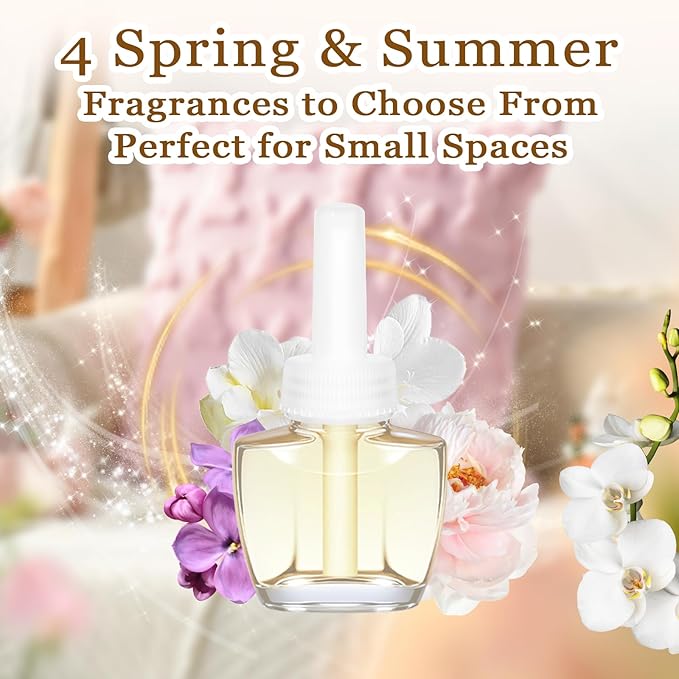 Plug In Air Fresheners for Home 12 Pack – Peony Jasmine Orchid Lilac Wall Plug in Refills Room Freshener for Home Bathroom Bedroom Compatible with Air Wick &amp Glade Not for Glade Plus