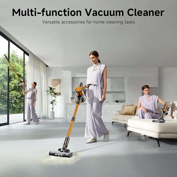 KIKETECH Cordless Vacuum Cleaner Stick Vacuum Cleaners for Home Lightweight Vacuum for Pet Hair/Carpet/Floor