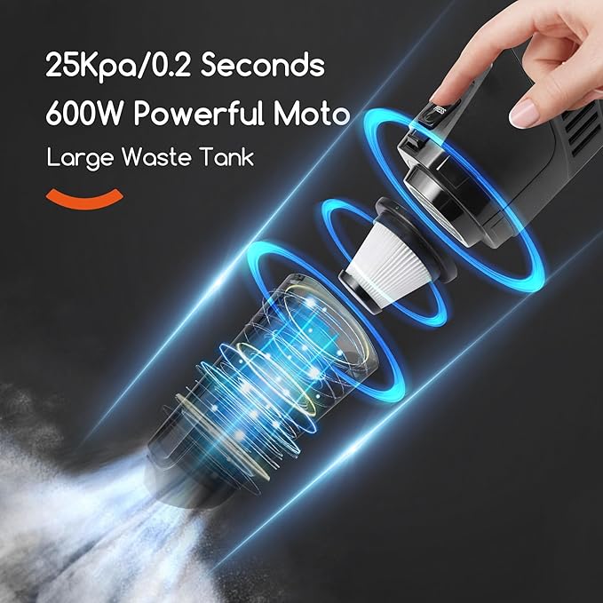 Lightweight Vacuum Cleaners for Home Unique Vacuum and Mop Combo - 3 Dust Filters/Microfiber Pads Corded Stick Vacuums &amp Electric Brooms - 600W 25Kpa Suction for Kitchen Bedroom Living Room