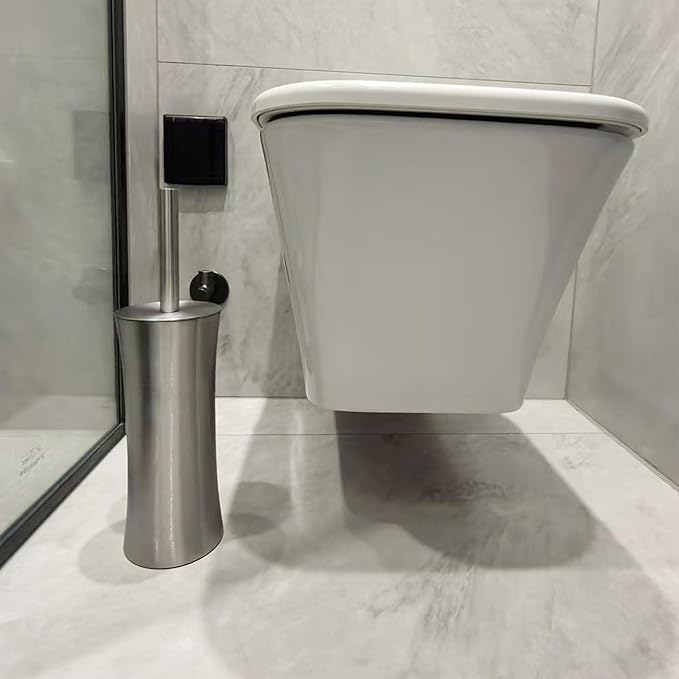 Vince Camuto Toilet Bowl Brush with Holder Durable Bathroom Cleaning Tool Modern Design for Easy Toilet Maintenance Bathroom Cleaner Brush for Efficient Cleaning and Hygiene