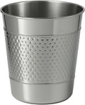 happimess HPM1111E Riley Modern Classic Hammered Steel Accent 2-Gallon Wastebasket for Home Bathroom Living Room Office Bedroom Kitchen Polished Steel