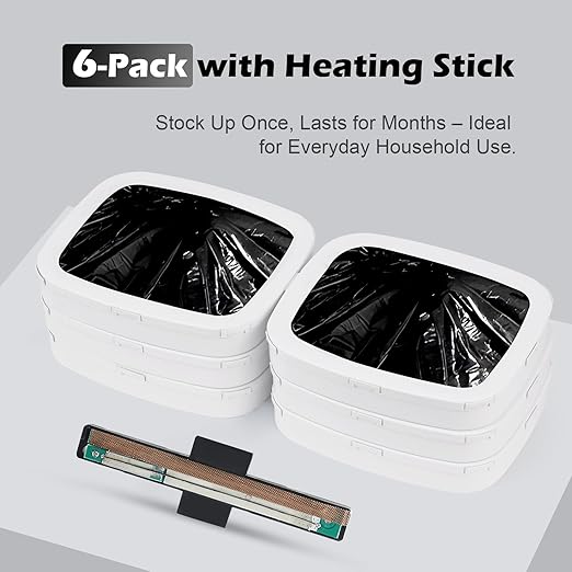 ELPHECO Trash Bags 3.5-4 Gallon Self-Bagging Automatic Trash Bag Small Garbage Bags for Office Bedroom Bathroom Trash Bags Black