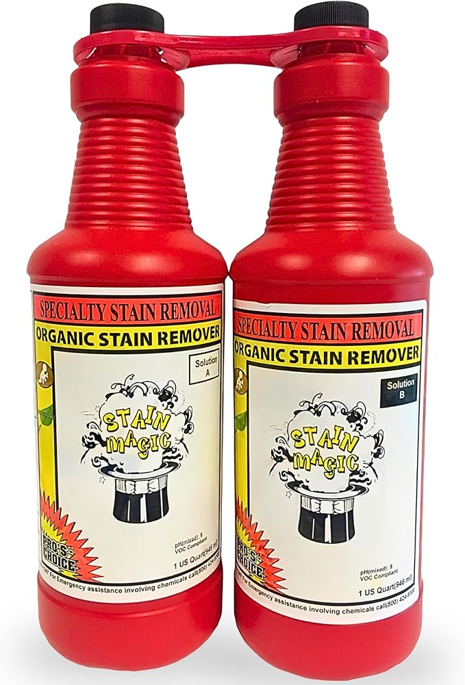 Pro’s Choice Stain Magic Professional Grade Upholstery &amp Carpet Stain Remover for Clothes Laundry &amp Tough Organic Stains Effective Fabric Spot Cleaner for Red Wine Coffee Tea Pet Stains &