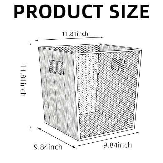 Bamboo Wooden Trash Can with Mesh Unique Office Decorative Wastebasket Wood Garbage Can for Bedroom Bathroom Laundry Room Kitchen Office Dorm (Natural 5 Gallons)