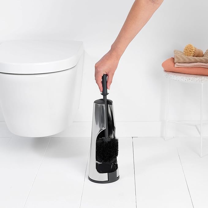 Brabantia 414640 Toilet Brush and Holder - Brilliant Steel Steel/Black
