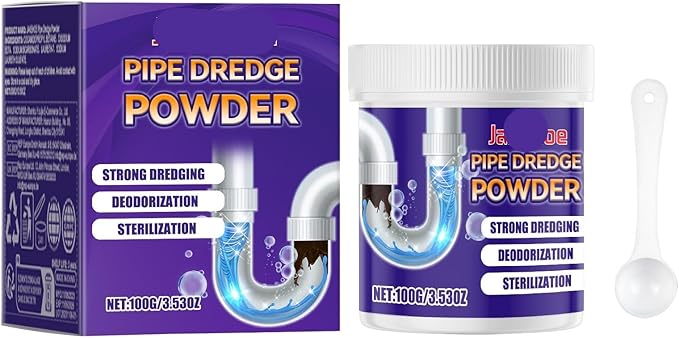 Drain Cleaner Powder - Unclog Kitchen &amp Bathroom Drains Eliminate Odors Prevent Blockages - Safe for Pipes(1PCS)