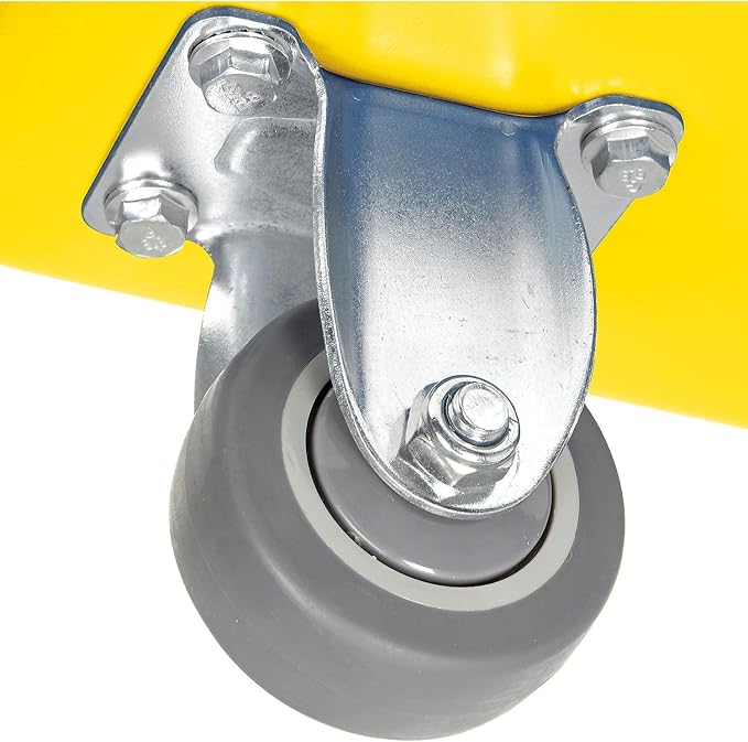 Global Industrial 6 Bushel Plastic Bulk Box Truck Direct Mount Base 500 lbs. Capacity 3 Non-Maring Rubber Casters Yellow 33-2/5L x 23 W x 24-1/2H