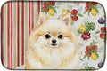 Caroline's Treasures Cream Pomeranian Vegetables Dish Drying Mat Absorbent Dish Drying Mat Pad for Kitchen Counter Dish Drainer Mat for Countertop 14 x 21 Multicolor