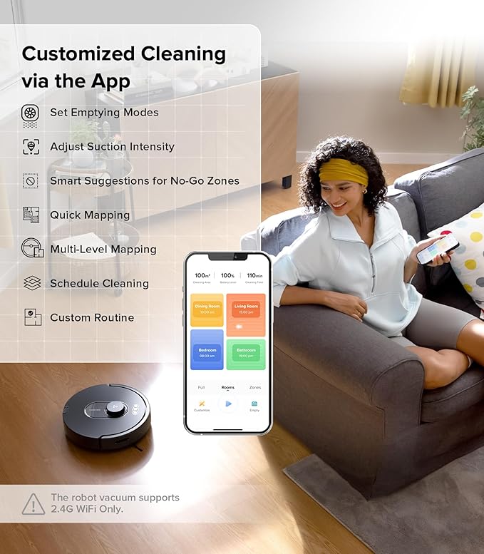 roborock Q5 Max+ Robot Vacuum with Self-Empty Dock Upgraded from Q5+ 5500 Pa Suction DuoRoller Brush Hands-Free Cleaning for up to 7 Weeks PreciSense LiDAR Navigation App &amp Voice Control