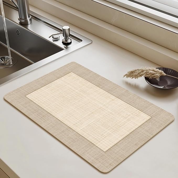 Dish Drying Mat - Coffee Mat Coffee Maker Mat for Countertops Absorbent Dish Drying Mat for Kitchen Counter Under Coffee Expresso Maker Coffee Machine Dish Rack (0320''×24'')