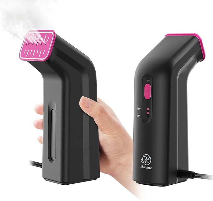 Mini Travel Steamer for Clothes110-240V Portable Dual Voltage Steamer &amp Iron 2 In 1Integrated 170ml Tank 25s Fast Heat1.2lbs Travel Size Fabric IronHandheld Steaming Wrinkles Remover For Garme