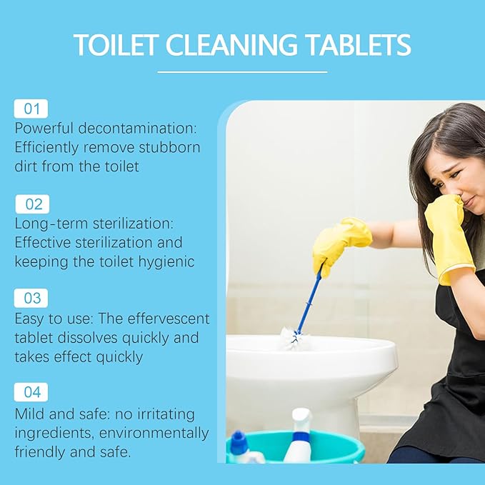Toilet Cleaning Tablets 16 Pieces 3-Year Shelf Life Foam Action Stain Remover