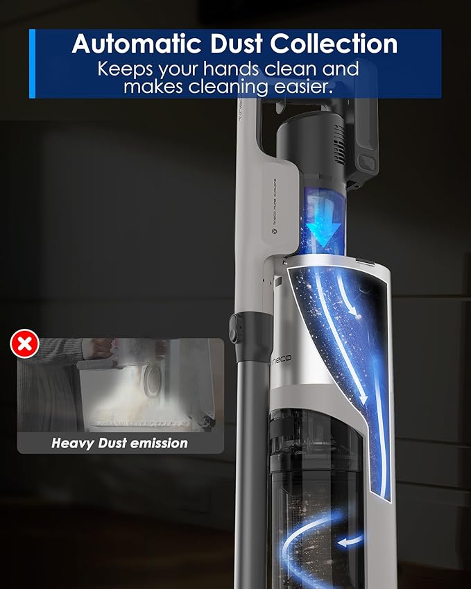 Tineco Pure ONE Station 5 Pro Cordless Vacuum Automatic Dust Collection Full-Path Self-Cleaning ZeroTangle Brush Up to 100 Minutes Runtime Stick Vacuum Cleaner for Pet Hair Carpet &amp Hard Flo
