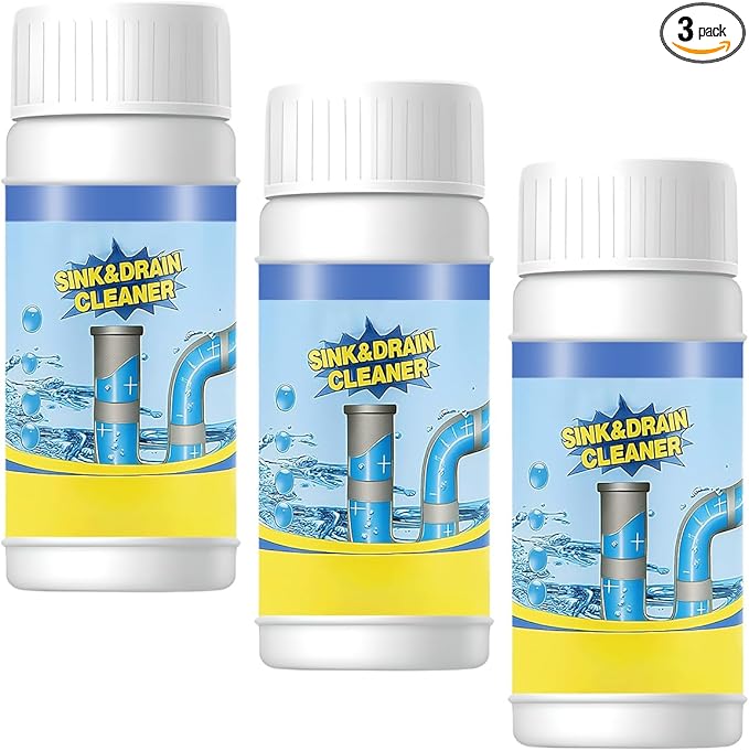 3 PCS Sink &amp Drain Cleaner Powder 2026 New Upgraded Quick Foaming Powder for Bathroom and Kitchen Dredging