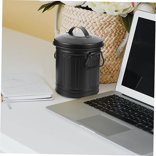 NUOBESTY Office Trash Bin Creative Garbage Can Lid for Bedroom Home Rubbish Can Pencil Cup Wastebasket