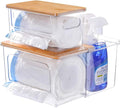 Trash Bag Dispenser Holder - 3 in 1 Acrylic Plastic Garbage Bag Pantry Organizer Clear Large Laundry Pods Container with Lid Stackable Under Sink Kitchen Laundry Room Organization and Storage