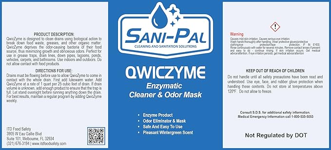 QwicZyme Microbial Drain Cleaner &amp Odor Mask128 fl oz wintergreen scent (4 128 fl oz)