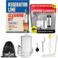 Kegerator Cleaning Kit with 1 LB Beer Line Cleaner Made in USA – 30+ Uses Complete Keg Cleaning Kit with Metal Coupler Squeeze Bottle Wrench Detailed Instructions Storage Bag &amp Beer Tap Brush