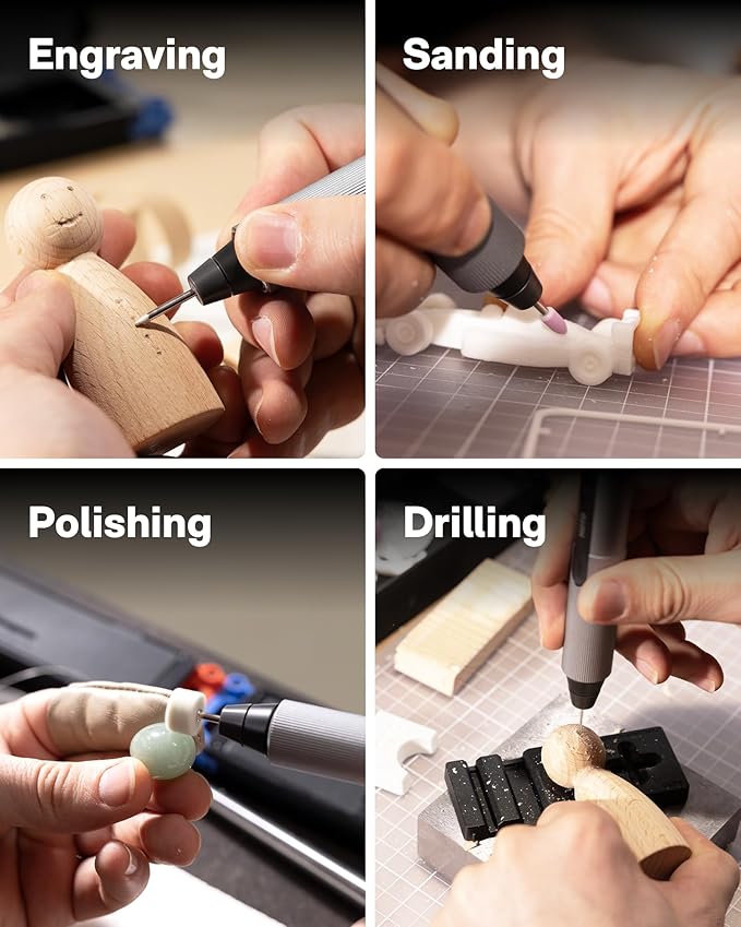 HOTO SNAPBLOQ 3-in-1 Mini Power Tool Kit – Mini Drill &amp Rotary Tool Electric Screwdriver with 114 Accessories Magnetic Modular System Ideal for 3D Printing Finishing Electronics Repair DIY Cr