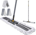 MASTERTOP Commercial Mop 36'' Large Dust MopHeavy Duty Industrial Push Mops with 3 Reusable Microfibre Pads &amp 62'' Adjustable Handle for HomeHotelMallWarehouse