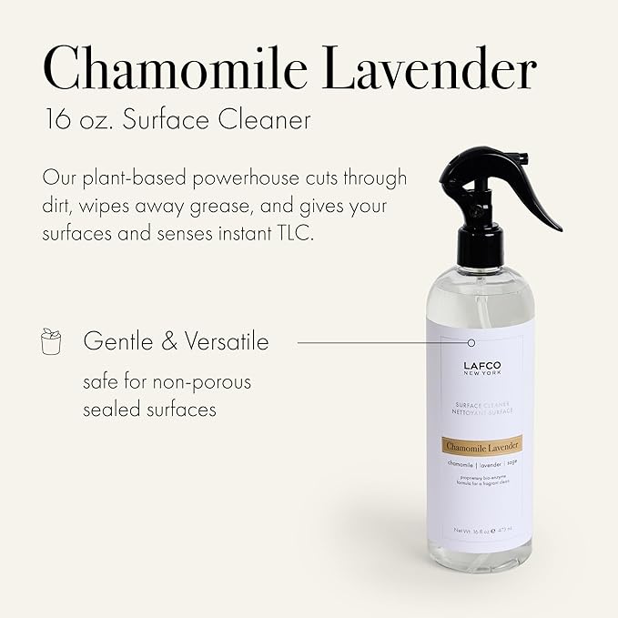 LAFCO New York Surface Cleaner Chamomile Lavender - 16 fl oz - Bio-Enzyme Natural Formula for a Fragrant Clean - Safe for Non-Porous Sealed Surfaces - Synthetic &amp Cruelty Free