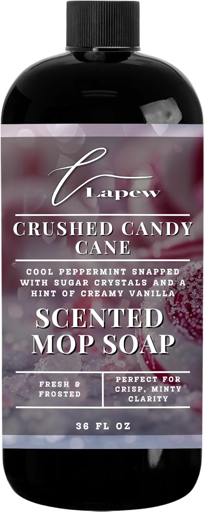 Lapew Crushed Candy Cane Scented Mop Soap - Luxury Floor Cleaner Concentrate for Mopping Tile Laminate Vinyl &amp Hardwood | Streak-Free Low-Foam | 36 oz
