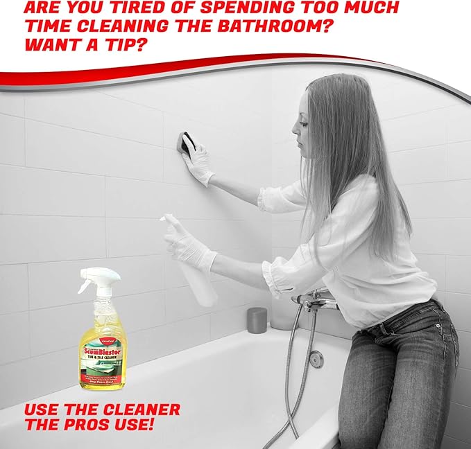 ForceField ScumBlaster: Soap Scum Remover Tile and Grout Cleaner Hard Water Stains and Rust Industrial Strength