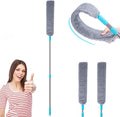Retractable Gap Dust Cleaning Artifact Flat Duster Retractable Microfiber Dust Brush Gap Mop for Cleaning (1 mop +2 Cloth)