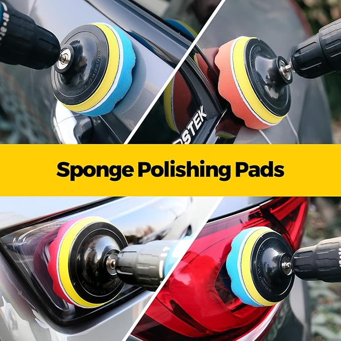 Holikme 30Pack Drill Brush Attachments SetScrub Pads &amp Sponge Power Scrubber Brush with Extend Long Attachment All Purpose Clean for Grout Tiles Sinks Car Polishing Pads