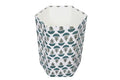 Generic 3.3 Gallon Cotton Hand Block Printed Paper Waste Basket |Small Decorative Trash Can for Housewarming Gifts in Living Room Bedroom Bathroom | Eco-Friendly Plastic-Free (1 GREEN WHITE)
