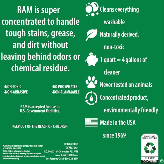 RAM All Purpose Cleaner &amp Degreaser Concentrate 2 Quart Bundle