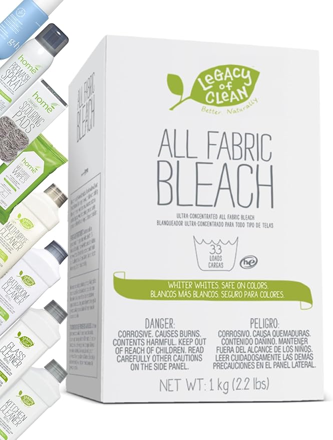SA 8 Concentrated All Fabric Bleach Powder Biodegradable/Chlorine-Free/Kosher Certified2.2LBS for Max 33 LoadsWhiter WhitesSafe on ColorsRmove Wine/Juice/Tough Stains by Power of OxygenFINAL SALE