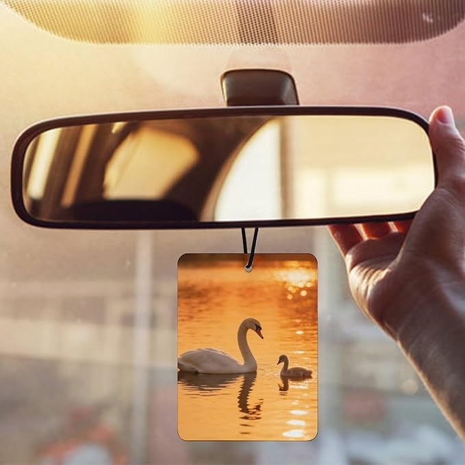 5PCS Car Air Freshener Hanging Personalized Double Sided Swan Cygnets Car Fresheners Long Lasting New Cars Scents Cute Automotive Freshies for Closets Drawers (tea)