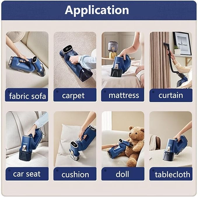 Handheld Carpet Cleaner Machine Rechargeable Rug Couch Deep Cleaning Equipment with Smart Touch Panel for Furniture Couch Mattress Car Seat
