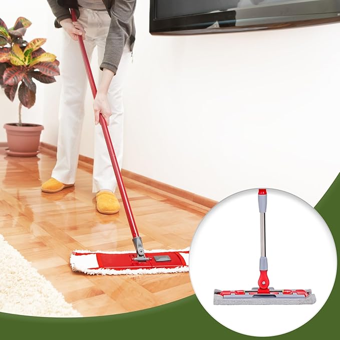 Microfiber Mops for Floor Cleaning | 360 Degree Rotating Flat Head Mop | Telescopic Handle Quick Cleaning Scrubber with 7 Pads for Commercial Home Daily Maintenance Kitchen Apartment Tile Large Open A