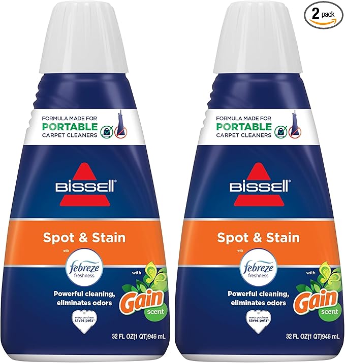 Bissell® Spot &amp Stain with Febreze + Gain Original Scent Formula for Little Green DevicesPortable Carpet Cleaners (3968)(Pack of 2)