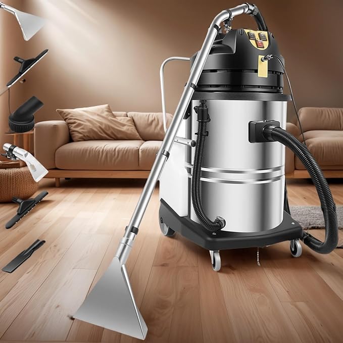Commercial Carpet Cleaning Machine 30L/40L/50L Professional Commercial 3 in 1 Carpet Spraying Floor Brush Cleaner Extractor Vacuum Washing Machine Portable Carpet Cleaner Wet Dry 60L