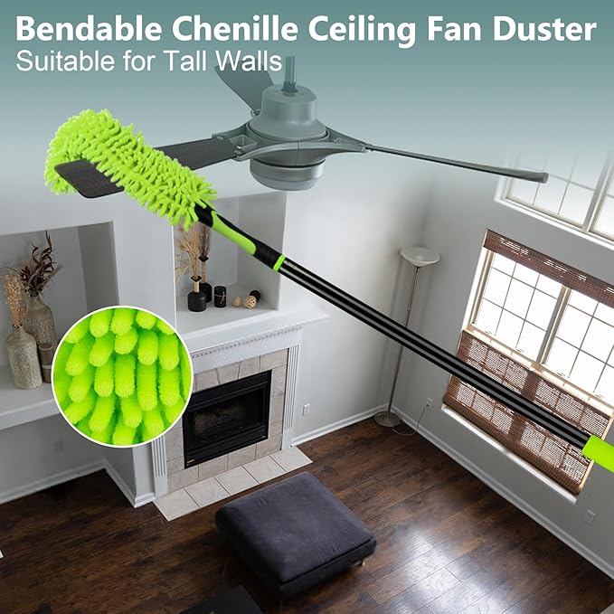 15 Foot Dusters for Cleaning Duster with Extension Pole 7-15ft Microfiber Feather Duster Used for Cleaning Ceiling Fan High Window Blinds Shutters Sofa Cobweb Duster for Home (14 PCS)