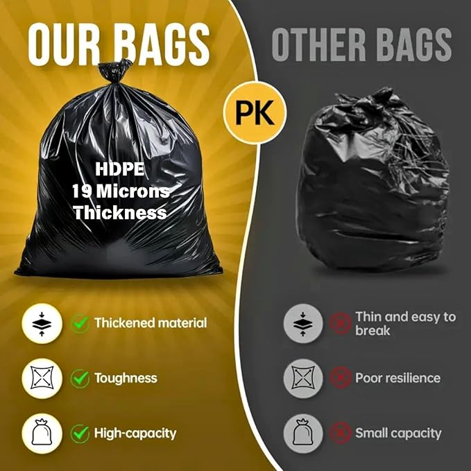 50 55 60 Gallon Trash Bags 100 Count High Density Garbage Bags Recycling Trash Can Liners Sturdy &amp Tear-Resistant Large Black Bag for Kitchen Yard Outdoor Commercial Use Lawn Leaf Waste Bags