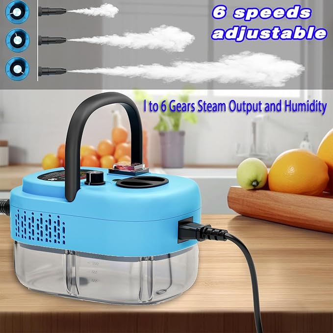 2500W Handheld Steam CleanerPortable Car Steamer For Auto DetailingHigh-Temperature and Pressure Steam Cleaner For Home Steam Cleaning Machine for FurnitureKitchenGroutFloorTile (Blue)