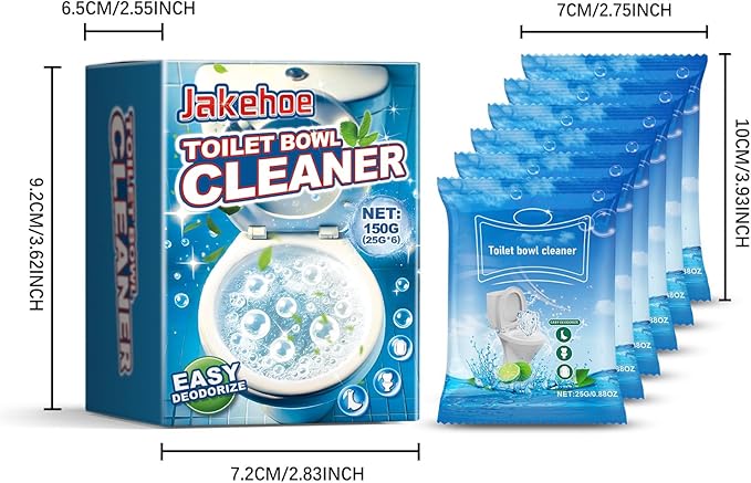Toilet Bowl Cleaner 150g Easy Deodorizing Formula with Deep Cleaning Effect 6-Pack