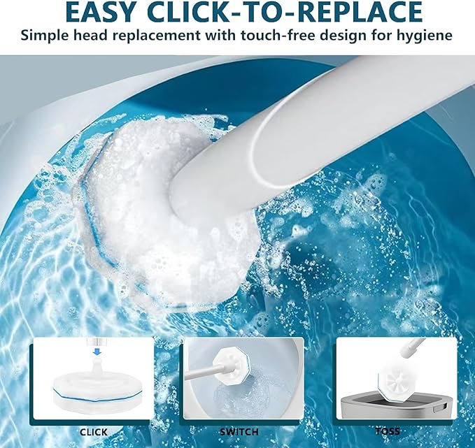 50 PCS Disposable Toilet Brush Toilet Wand Refills High-Density Toilets Bowl Cleaners with Upgraded Fiber Material Toilets Cleaner Tablets &amp Bathroom Cleaner Tools