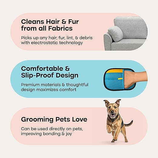 Uproot Cleaner Pro Pet Hair Remover &amp Electrostatic Pet Hair Removal Glove for Cats &amp Dogs: Special Multi Fabric Edge Tool for Non-Knit Surfaces Furniture Clothes &amp Car Upholstery – Gets