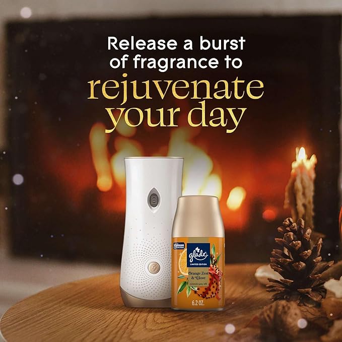 Glade Automatic Spray Refill 6 Pack Orange Zest &amp Clove Scent Home Fragrance Refill Can 6.2 oz