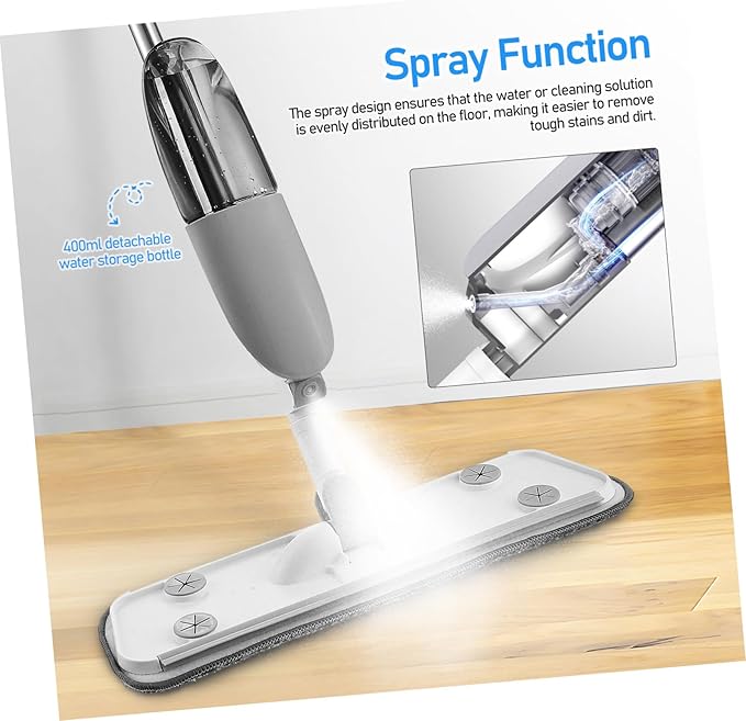Wet Dry Microfiber Mop for Efficient Floor Cleaning Versatile Mop for Hardwood Tile and Marble with Washable Pads Water Tank for Easy Use