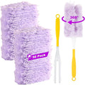 50 Count 360 Heavy Duty Duster Refills Bulk Compatible with Swiffer Dusting Refills with 1 Handle Multi Surface Disposable Dusters Refill for Cleaning (Purple)