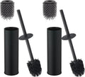 Toilet Brush and HolderStainless Steel Toilet Brushes for Bathroom with Holder 2pack Black